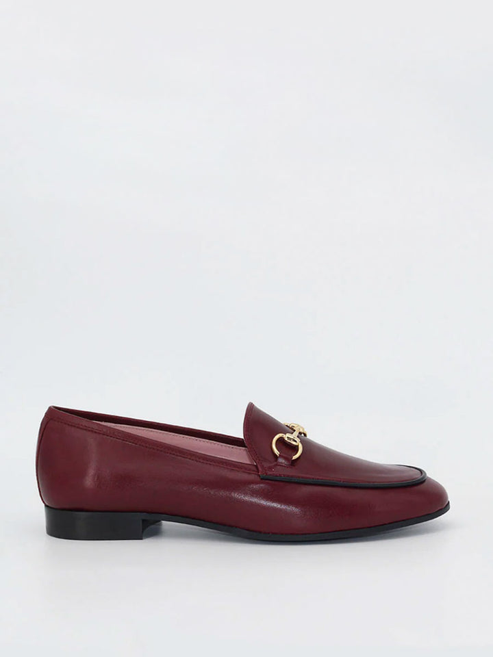 Genoa moccasins in burgundy coy leather