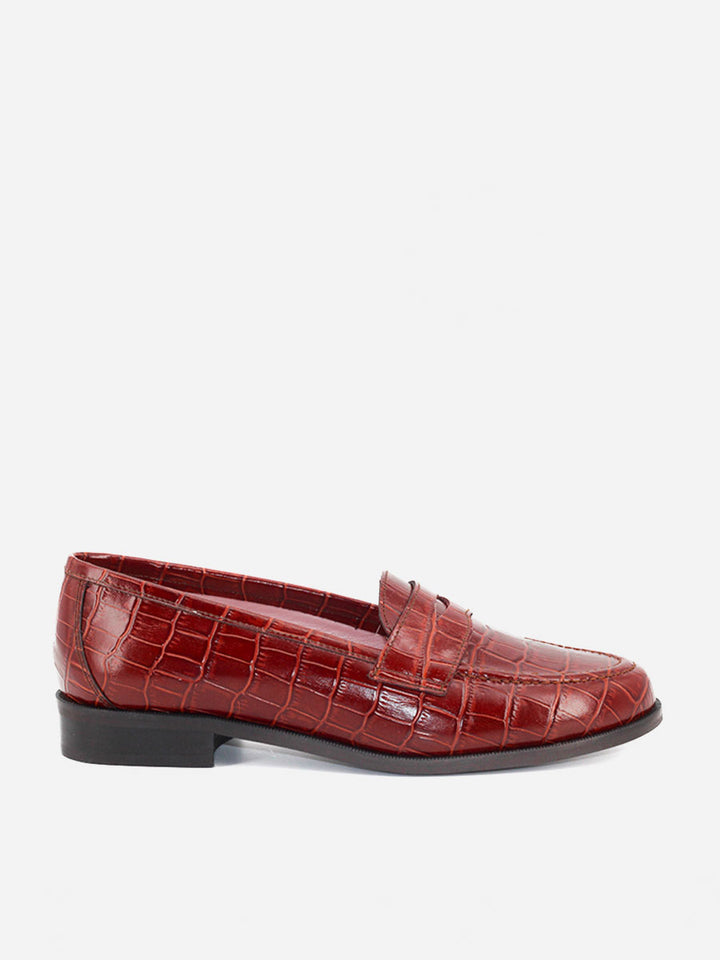 Clay-colored coconut-effect leather Mallorca loafers