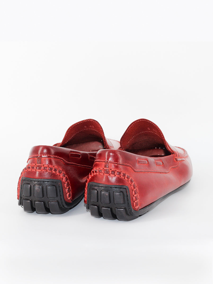 Mocasines modelo 5 banda color rojo