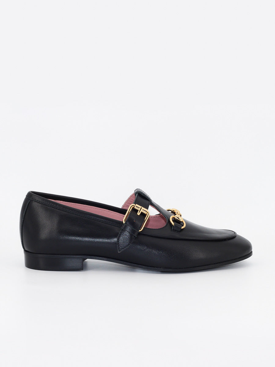 Garibaldi women's black leather loafers – Zapatos Castellano® año 1920 ...
